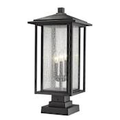 Z-Lite Aspen 3 Light 24" Tall Outdoor Pier Mount Post Light Black