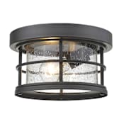 Z-Lite Exterior Additions Single Light 10" Wide Outdoor Flush Mount Drum Ceiling Fixture Black
