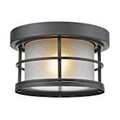 Z-Lite Exterior Additions Single Light 10" Wide Outdoor Flush Mount Drum Ceiling Fixture Black