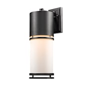 Z-Lite Luminata 18" Tall LED Cylinder Wall Sconce with Matte Opal Glass - 2700K Black