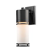 Z-Lite Luminata 14" Tall LED Cylinder Wall Sconce with Matte Opal Glass - 2700K Black