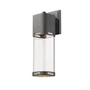 Z-Lite Lestat 18" Tall LED Wall Sconce with Clear Cylinder Glass - 2700K Black