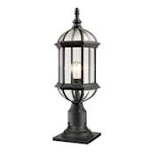 Z-Lite Annex Single Light 22" Tall Outdoor Pier Mount Post Light with Clear Beveled Glass Panels Black