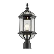 Z-Lite Annex Single Light 20" Tall Outdoor Single Head Post Light with Clear Beveled Glass Panels Black