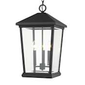 Z-Lite Beacon 3 Light 12" Wide Outdoor Pendant Black