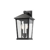 Z-Lite Beacon 15" Tall 2 Light Marine Grade Wall Sconce Black
