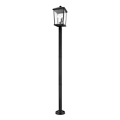 Z-Lite Beacon 3 Light 86" Tall Outdoor Single Head Post Light Black