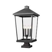 Z-Lite Beacon 4 Light 32" Tall Outdoor Pier Mount Post Light Black