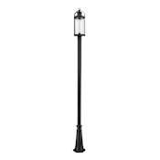 Z-Lite Roundhouse 119" Tall Outdoor Single Head Post Light with 10" Base Black