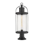 Z-Lite Roundhouse 27" Tall Outdoor Pier Mount Post Light with Square Mounting Base Black