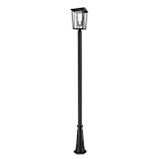 Z-Lite Seoul 2 Light 114" Tall Outdoor Single Head Post Light with 11-1/4" Base Black