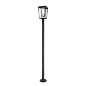 Z-Lite Seoul 2 Light 93" Tall Outdoor Single Head Post Light Black