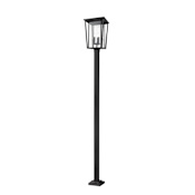 Z-Lite Seoul 3 Light 117" Tall Outdoor Single Head Post Light Black