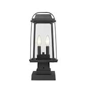 Z-Lite Millworks 2 Light 18" Tall Outdoor Pier Mount Post Light Black