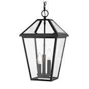 Z-Lite Talbot 3 Light 18" Tall Outdoor Pendant Black