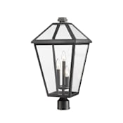 Z-Lite Talbot 3 Light 24" Tall Outdoor Single Head Marine Grade Post Light Black