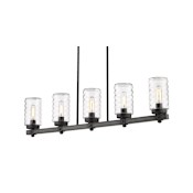 Z-Lite Tahoe 5 Light 5" Wide Outdoor Pillar Candle Linear Chandelier Ashen Barnboard