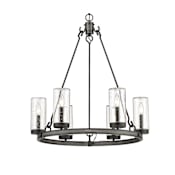 Z-Lite Marlow 6 Light 28" Wide Outdoor Taper Candle Ring Chandelier Ashen Barnboard