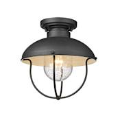Z-Lite Ansel 11" Wide Outdoor Semi-Flush Ceiling Fixture Black