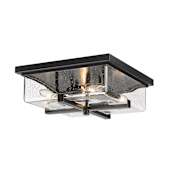 Z-Lite Sana 4 Light 12" Wide Outdoor Flush Mount Square Ceiling Fixture Black