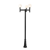 Z-Lite Laurent 3 Light 112" Tall Post Light with Shades Black