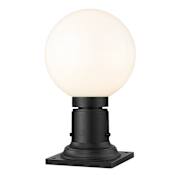 Z-Lite Laurent 14" Tall Marine Grade Pier Mount Post Light with Shade with Shade Black