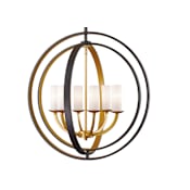 Z-Lite Ashling 6 Light 24" Wide Globe Chandelier with Matte Opal Glass Shades Bronze Gold