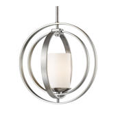 Z-Lite Ashling Single Light 14" Wide Globe Pendant with Matte Opal Glass Shade Brushed Nickel