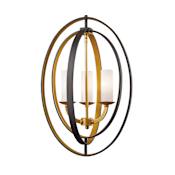 Z-Lite Ashling 3 Light 15" Wide Globe Chandelier with Matte Opal Glass Shades Bronze Gold