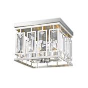 Z-Lite Mersesse 4 Light 12" Wide Cut Crystal Flush Mount Ceiling Light Brushed Nickel