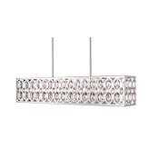 Z-Lite Dealey 7 Light 44" Wide Crystal Linear Chandelier Chrome