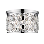 Z-Lite Dealey 4 Light 15" Wide Flush Mount Crystal Drum Ceiling Fixture Chrome