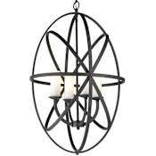 Z-Lite Aranya 4 Light Full Sized Pendant with Matte Opal Shade Bronze