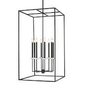 Z-Lite Gaultier 8 Light 24" Wide Crystal Pendant Matte Black / Modern Gold