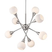 Z-Lite Titan 8 Light 29" Wide Opal Glass Globe Chandelier with 3000K LED Bulb Brushed Nickel