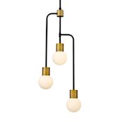 Z-Lite Neutra 3 Light 12" Wide Chandelier Matte Black / Foundry Brass