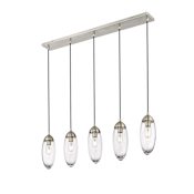 Z-Lite Arden 5 Light 42" Wide Suspension Linear Pendant Brushed Nickel