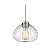 Z-Lite Amon 8" Wide Pendant with Clear Seedy Glass Brushed Nickel