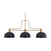Z-Lite Melange 3 Light 14" Wide Linear Pendant with Matte Black Shade Heritage Brass / Matte Black