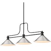 Z-Lite Melange 3 Light 52" Wide Linear Pendant with Shades Matte Black