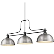 Z-Lite Melange 3 Light 52" Wide Linear Pendant with Dome Shades Matte Black