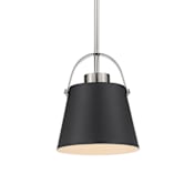 Z-Lite Z-Studio 8" Wide Mini Pendant Matte Black / Brushed Nickel