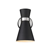 Z-Lite Soriano 10" Tall Wall Sconce Matte Black / Brushed Nickel