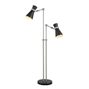 Z-Lite Soriano 2 Light 57" Tall Dual Function Floor Lamp Matte Black / Brushed Nickel