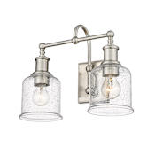 Z-Lite Bryant 2 Light 16" Wide Bathroom Vanity Light with Clear Seedy Glass Shades Brushed Nickel