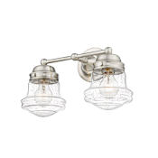 Z-Lite Vaughn 2 Light 16" Wide Bathroom Vanity Light with Clear Seedy Glass Shades Brushed Nickel