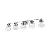 Z-Lite Vaughn 5 Light 41" Wide Bathroom Vanity Light with Clear Seedy Glass Shades Chrome