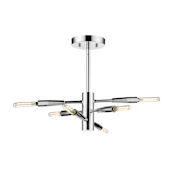 Z-Lite Ascension 6 Light 13" Wide Semi-Flush Ceiling Fixture Chrome