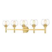 Z-Lite Sutton 5 Light 40" Wide Vanity Light Brushed Gold