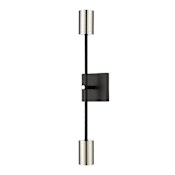 Z-Lite Calumet 2 Light 24" Tall Wall Sconce Mate Black / Polished Nickel